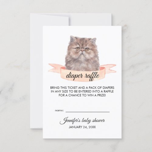 Persian Cat Diaper Raffle Invitation