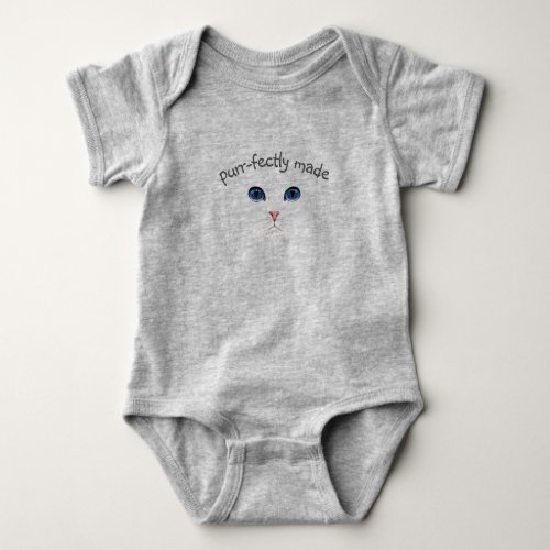 Persian Cat Face  Baby Bodysuit