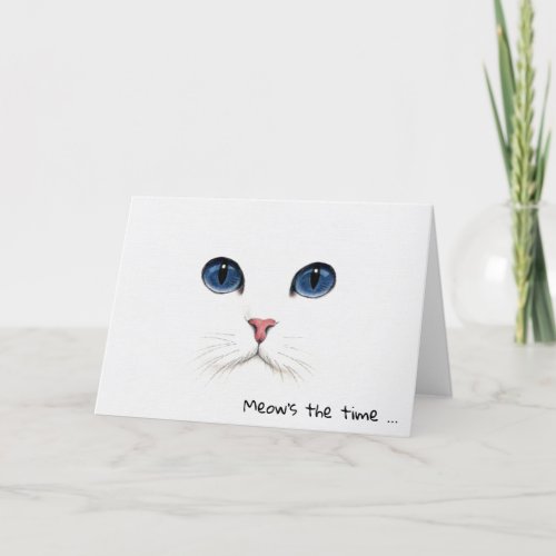 Persian Cat Face Birthday Card