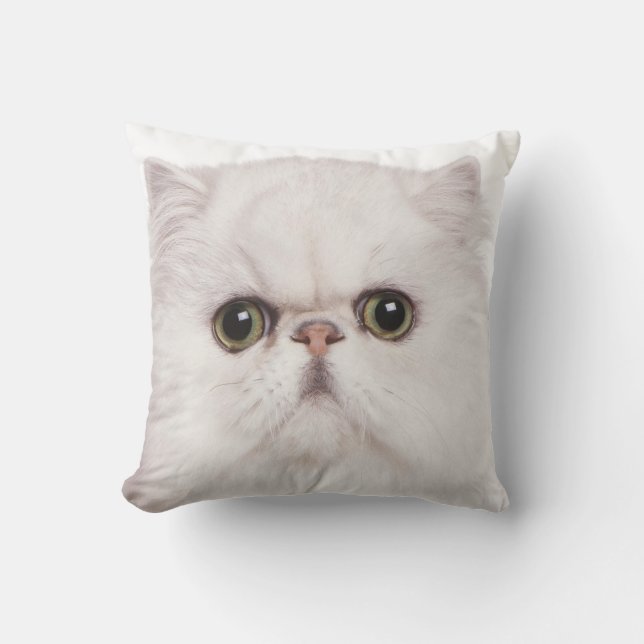 PERSIAN CAT FACE FOCUS THROW PILLOW (Front)