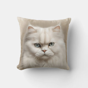 Persian Cat Feline Elegant Throw Pillow