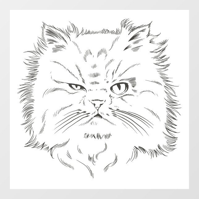 Persian cat head window cling (Sheet)