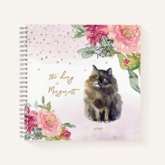 Persian Cat Illustration Girl Daily Sketch Book