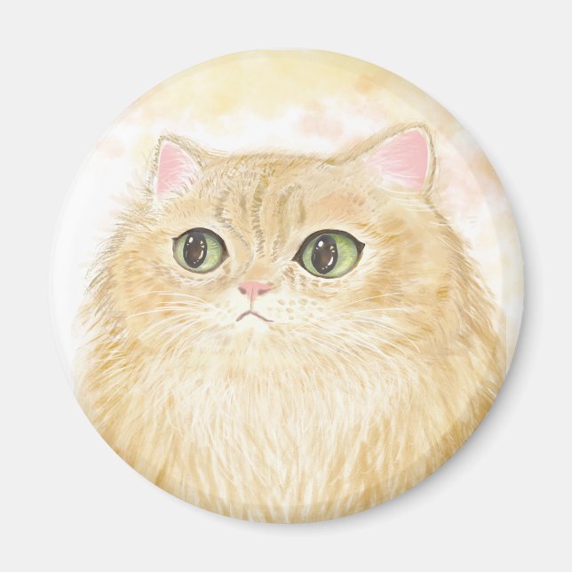 Persian Cat Illustration Magnets (Front)
