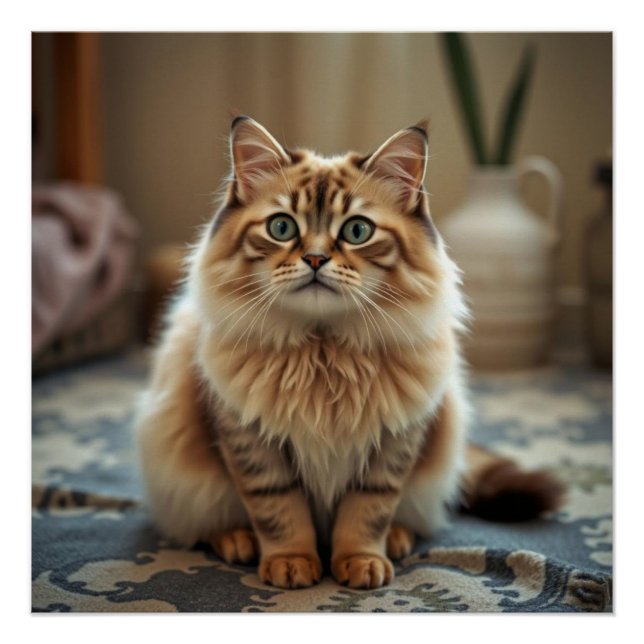 Persian Cat Lounge Floor Humor Decor Poster (Front)