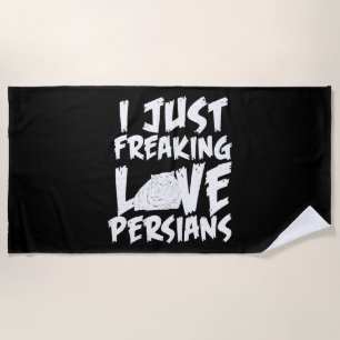 Persian Cat Love Beach Towel