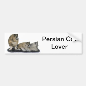 Persian Cat Lover Artwork Bumper Sticker by artisticcats at Zazzle