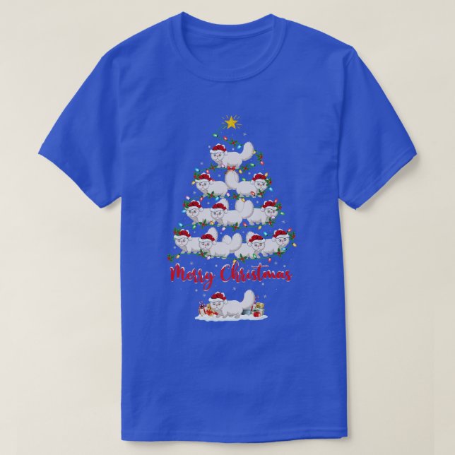 Persian Cat Lover Matching Santa Persian Cat Chris T-Shirt (Design Front)