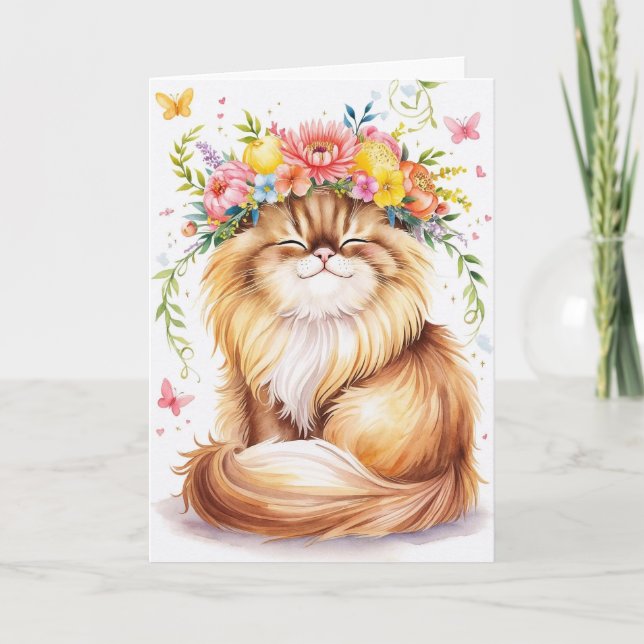 Persian Cat Mothers Day From Cat Funny Cute Card (Front)