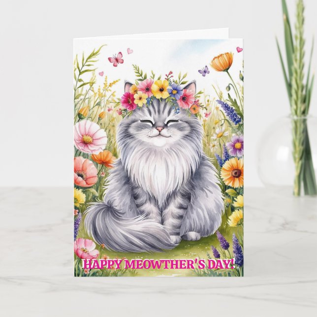 Persian Cat Mothers Day From Cat Funny Cute Card (Front)