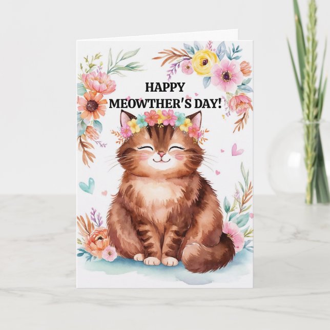 Persian Cat Mother's Day From Cat Funny Cute Card (Front)