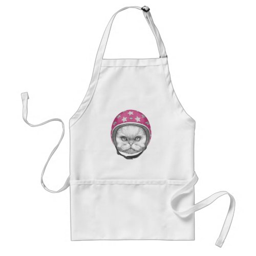 Persian Cat Motorcycle Rider Adult Apron