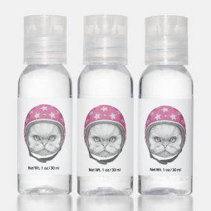 Persian Cat Motorcycle Rider Hand Sanitizer