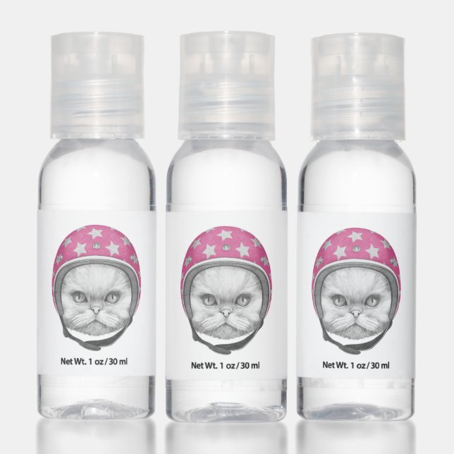 Persian Cat Motorcycle Rider Hand Sanitizer (Set)