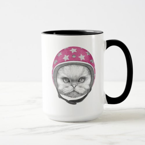 Persian Cat Motorcycle Rider Mug