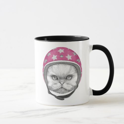 Persian Cat Motorcycle Rider Mug