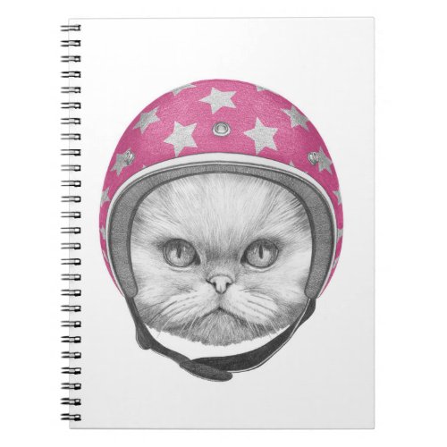 Persian Cat Motorcycle Rider Notebook