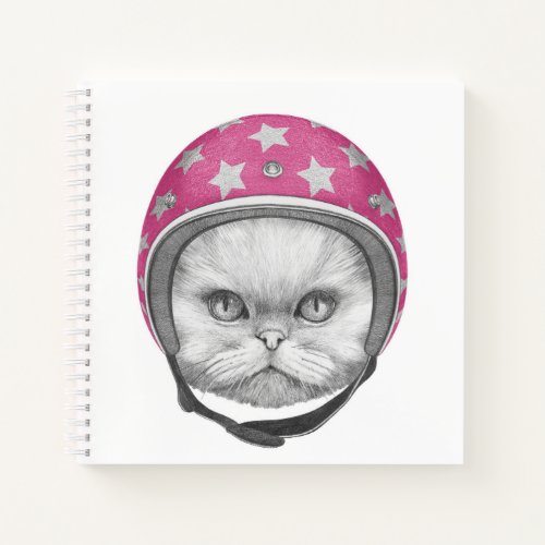 Persian Cat Motorcycle Rider Notebook