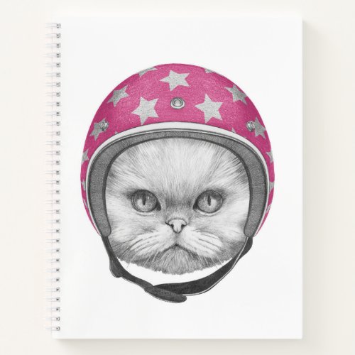 Persian Cat Motorcycle Rider Notebook