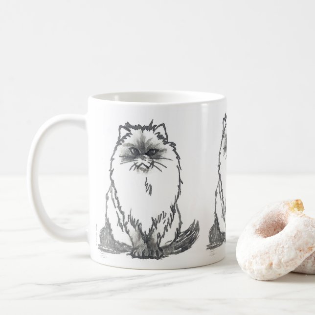 Persian cat Mug by Nicole Janes (With Donut)