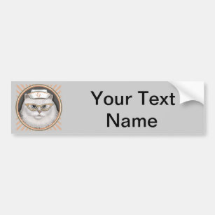 Persian Cat Nurse custom name Bumper Sticker