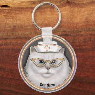 Persian Cat Nurse keychain