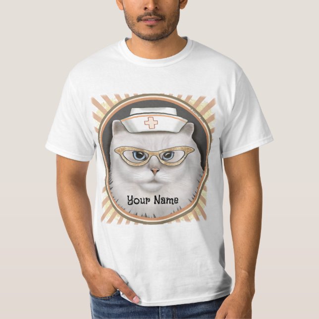 Persian Cat Nurse  T-Shirt (Front)