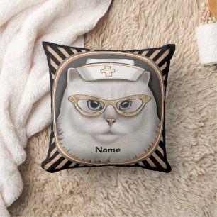 Persian cat nurse throw pillow