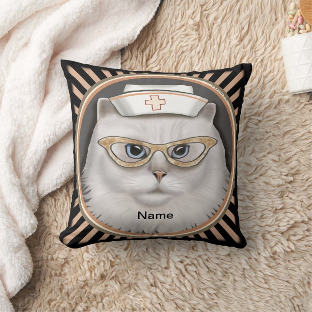 Persian cat nurse  throw pillow (Blanket)