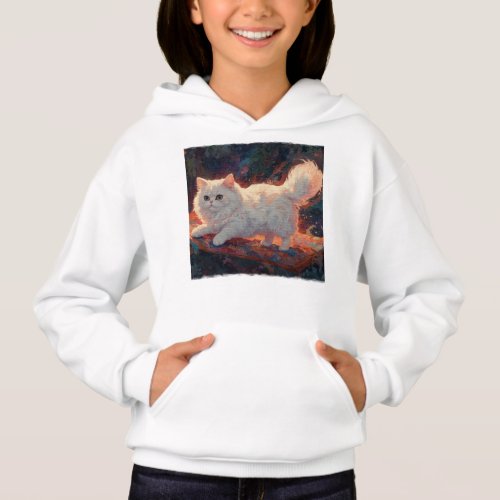 Persian Cat on a Flying Carpet Hoodie