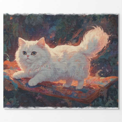 Persian Cat on a Flying Carpet Wrapping Paper