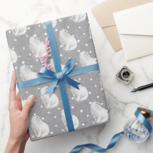 Persian Cat On Dots Wrapping Paper