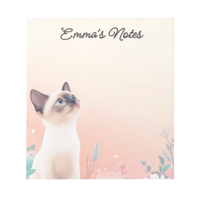 Persian Cat Personalized Notepad (Front)