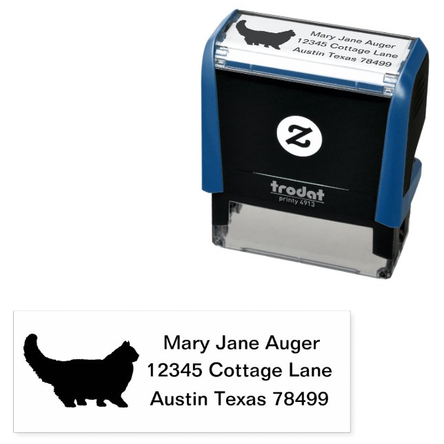 Persian Cat Personalized  Self-inking Stamp (In Situ)