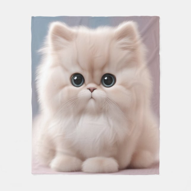 Persian Cat Playful Kitten Fleece Blanket (Front)