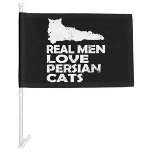Persian cat - real men love persian cats car flag