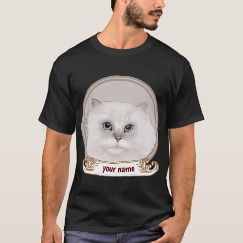 Persian Cat Rondo custom name clock T_Shirt