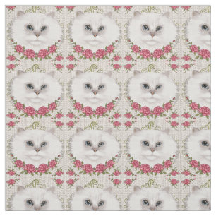 Persian Cat Roses Fabric