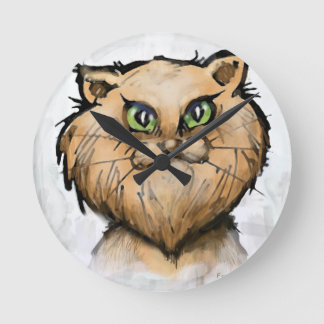 Persian Cat Round Clock