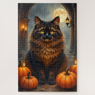 Persian Cat Royal Halloween Portrait Art Jigsaw Puzzle