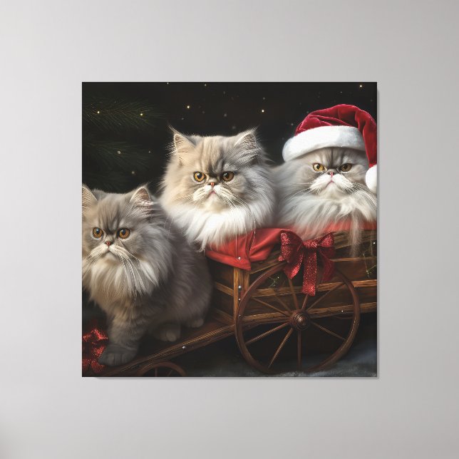 Persian Cat Snowy Sleigh Christmas Decor (Front)