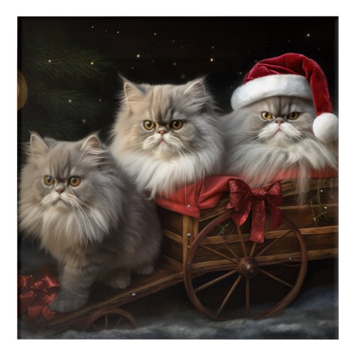 Persian Cat Snowy Sleigh Christmas Decor