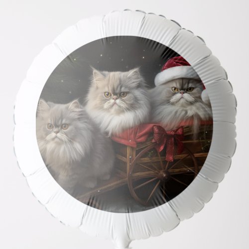 Persian Cat Snowy Sleigh Christmas Decor Balloon