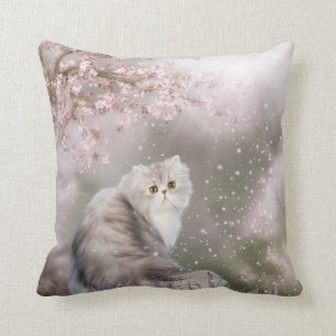 Persian cat throw pillow