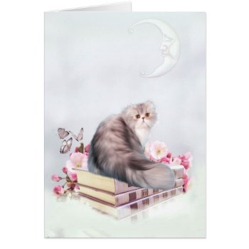 Persian Cat With Books by deemac2 at Zazzle