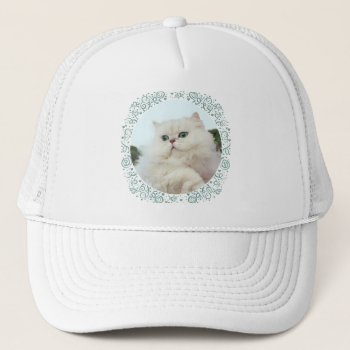 Persian Cat With Jade Eyes Trucker Hat by MaggieRossCats at Zazzle
