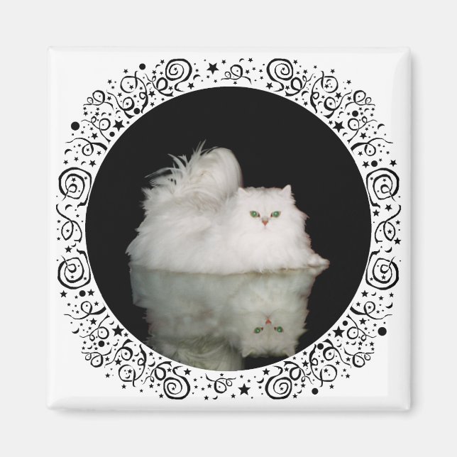 Persian Cat with Jade Green Eyes Magnet (Front)