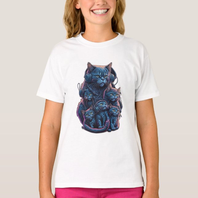 Persian Cat with Kitten Playing with TNT T-Shirt (Front)