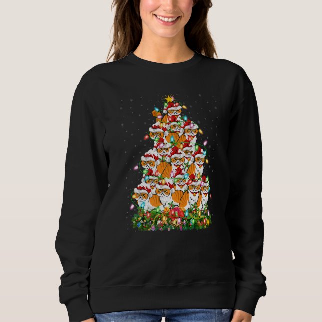 Persian Cat  Xmas Santa Persian Cat Christmas Tree Sweatshirt (Front)
