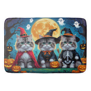 Persian Cats Pumpkin Halloween Funny Bath Mat